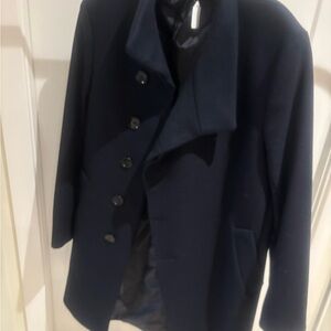Zara Men's Dark Blue Pea Coat